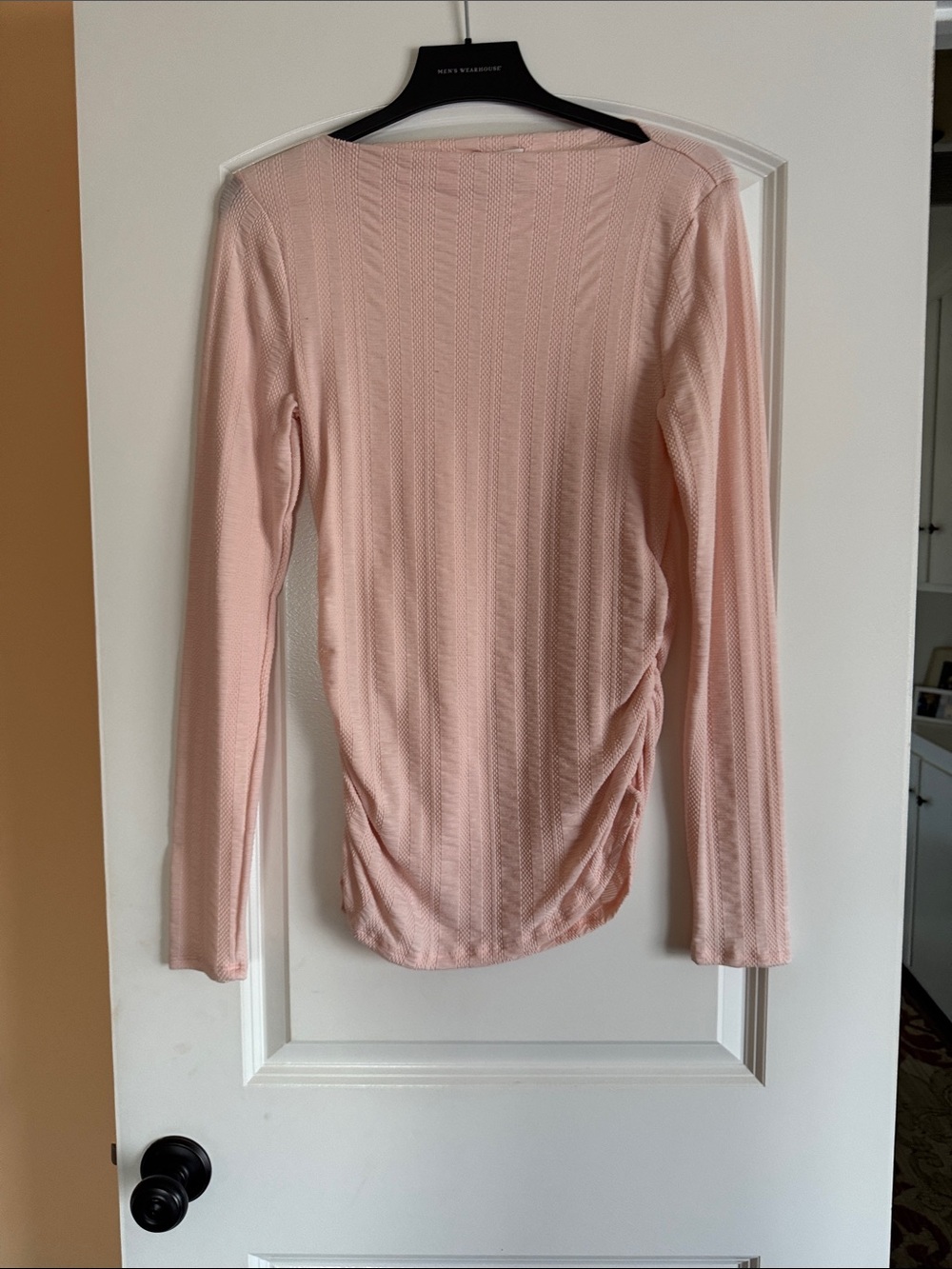 Women’s Long Sleeve Boat Neck Top - Light Pink
